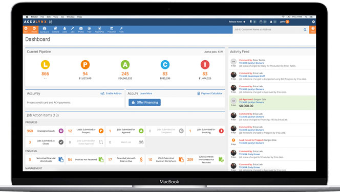 Acculynx business management screenshot